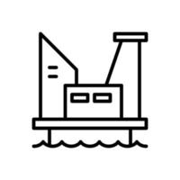 oil platform building icon flat line style vector for graphic and web design