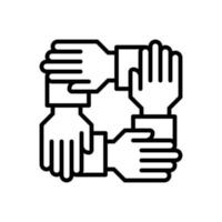 collaboration business icon flat line style vector for graphic and web design