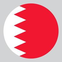 flat circle shaped Illustration of Bahrain flag vector