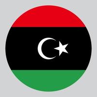 flat circle shaped Illustration of Libya flag vector