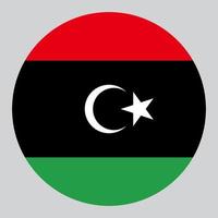 flat circle shaped Illustration of Libya flag vector