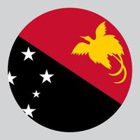 flat circle shaped Illustration of Papua New Guinea flag vector