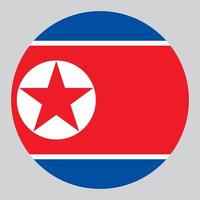 flat circle shaped Illustration of North Korea flag vector