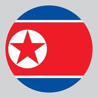 flat circle shaped Illustration of North Korea flag vector