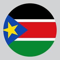 flat circle shaped Illustration of South Sudan flag vector