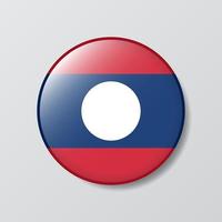 glossy button circle shaped Illustration of Laos flag vector