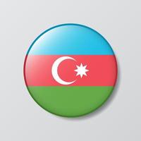 glossy button circle shaped Illustration of Azerbaijan flag vector