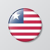 botón brillante ilustración en forma de círculo de la bandera de liberia vector