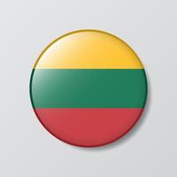 glossy button circle shaped Illustration of Lithuania flag vector