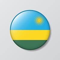 glossy button circle shaped Illustration of Rwanda flag vector