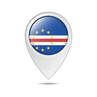 etiqueta de ubicación del mapa de la bandera de cabo verde vector