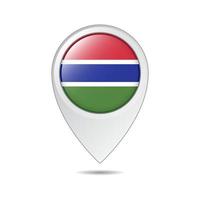 map location tag of Gambia flag vector