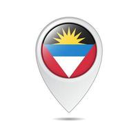 map location tag of Antigua and Barbuda flag vector