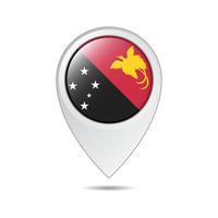 map location tag of Papua New Guinea flag vector