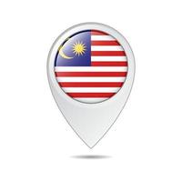 map location tag of Malaysia flag vector