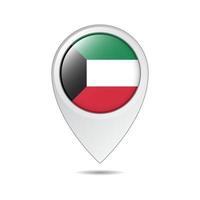 etiqueta de ubicación del mapa de la bandera de kuwait vector