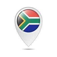 map location tag of South Africa flag vector