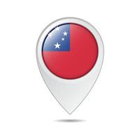 map location tag of Samoa flag vector