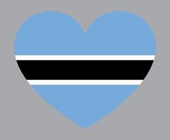 flat heart shaped Illustration of botswana flag vector