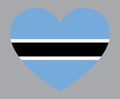 flat heart shaped Illustration of botswana flag vector