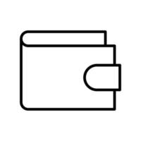 wallet finance icon flat line style vector for graphic and web design