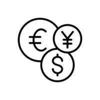 currency finance icon flat line style vector for graphic and web design