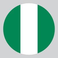 flat circle shaped Illustration of Nigeria flag vector