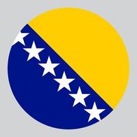 ilustración en forma de círculo plano de la bandera de bosnia y herzegovina vector