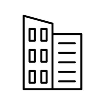 new building building icon flat line style vector for graphic and web design