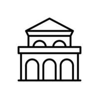 courthouse building icon flat line style vector for graphic and web design