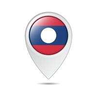 etiqueta de ubicación del mapa de la bandera de laos vector