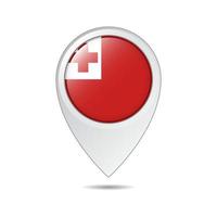 map location tag of Tonga flag vector