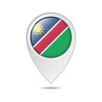 etiqueta de ubicación del mapa de la bandera de namibia vector