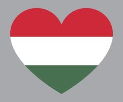 flat heart shaped Illustration of Hungary flag vector