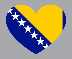 flat heart shaped Illustration of Bosnia and Herzegovina flag vector