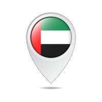 etiqueta de ubicación del mapa de la bandera de los emiratos árabes unidos vector