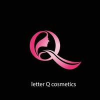 Q cosmetics queen logo-Q letter queen cosmetics logo template vector