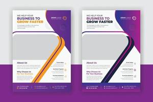 Creative business grow flyer design template with modern design vector