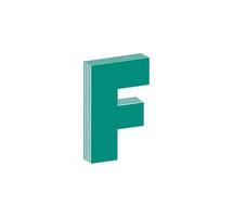 3D Linear modern logo of letter F. Number in the form of a line strip. Linear abstract design of alphabet number character and letter. logo, corporate identity, app, creative poster and more. vector