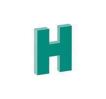 3D Linear modern logo of letter H. Number in the form of a line strip. Linear abstract design of alphabet number character and letter. logo, corporate identity, app, creative poster and more. vector