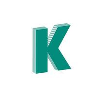 3D Linear modern logo of letter K. Number in the form of a line strip. Linear abstract design of alphabet number character and letter. logo, corporate identity, app, creative poster and more. vector