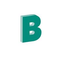 3D Linear modern logo of letter B. Number in the form of a line strip. Linear abstract design of alphabet number character and letter. logo, corporate identity, app, creative poster and more. vector