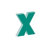 3D Linear modern logo of letter X. Number in the form of a line strip. Linear abstract design of alphabet number character and letter. logo, corporate identity, app, creative poster and more. vector