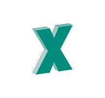 3D Linear modern logo of letter X. Number in the form of a line strip. Linear abstract design of alphabet number character and letter. logo, corporate identity, app, creative poster and more. vector