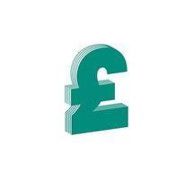 Modern logo of 3D pound British pound currency signs. Money icon design in form of line stripes. logo, corporate identity, app, creative poster and more. vector