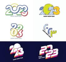 Big Set of 2023 Happy New Year logo text design 2023 number design template vector