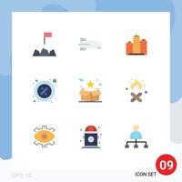 conjunto de pictogramas de 9 colores planos simples de porcentaje de alquiler parte comercial elementos de diseño vectorial editables reales vector