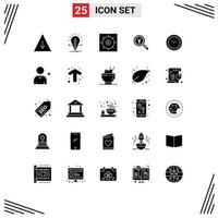 Solid Glyph Pack of 25 Universal Symbols of watch find control search japan Editable Vector Design Elements