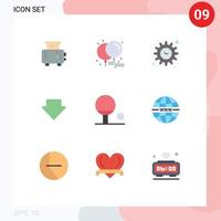 paquete de iconos de vectores de stock de 9 signos y símbolos de línea para la configuración de Internet del sistema deporte descargar elementos de diseño de vectores editables