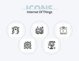 internet de las cosas icono de línea pack 5 diseño de iconos. Wifi. sensor. energía. planta. Wifi vector